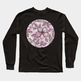 Spring Blossom in Marsala, Pink & Plum Long Sleeve T-Shirt